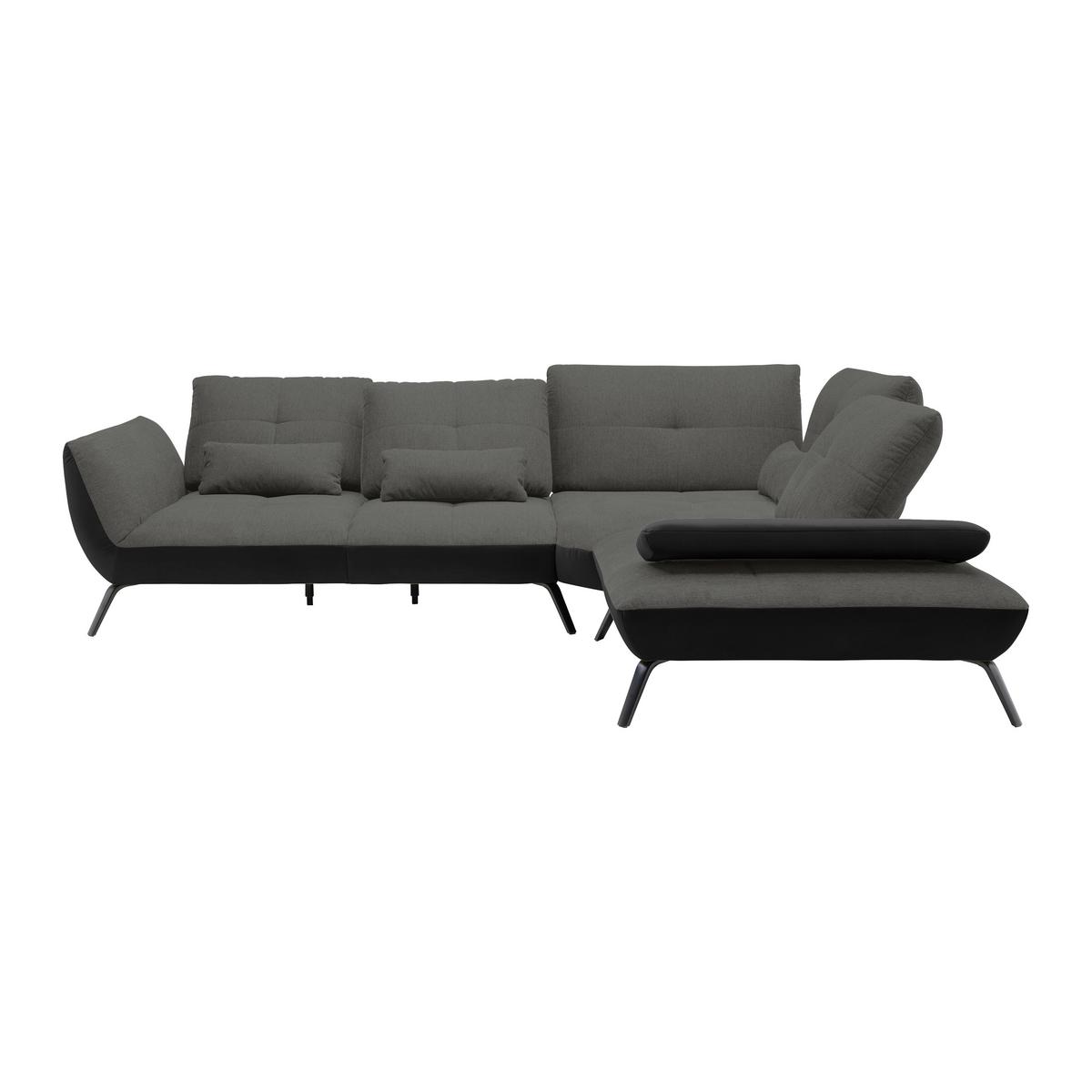 Wohnlandschaft Trendy Anthrazit/Schwarz - Anthrazit/Schwarz, MODERN, Holzwerkstoff/Textil (310/93/250cm) - Premium Living