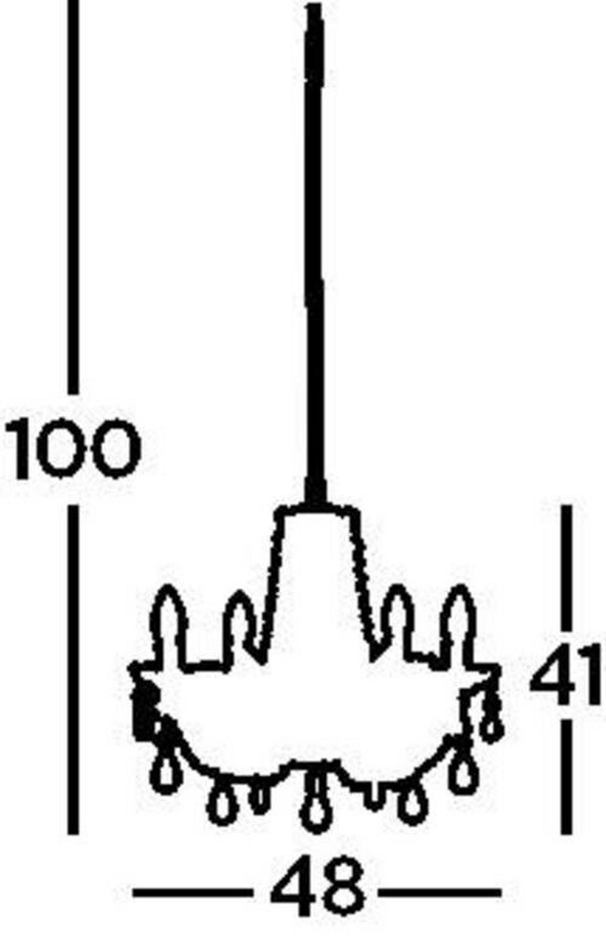 Kristály Függőlámpa 399-5 - krómszínű, Konventionell, műanyag/üveg (48/120cm)