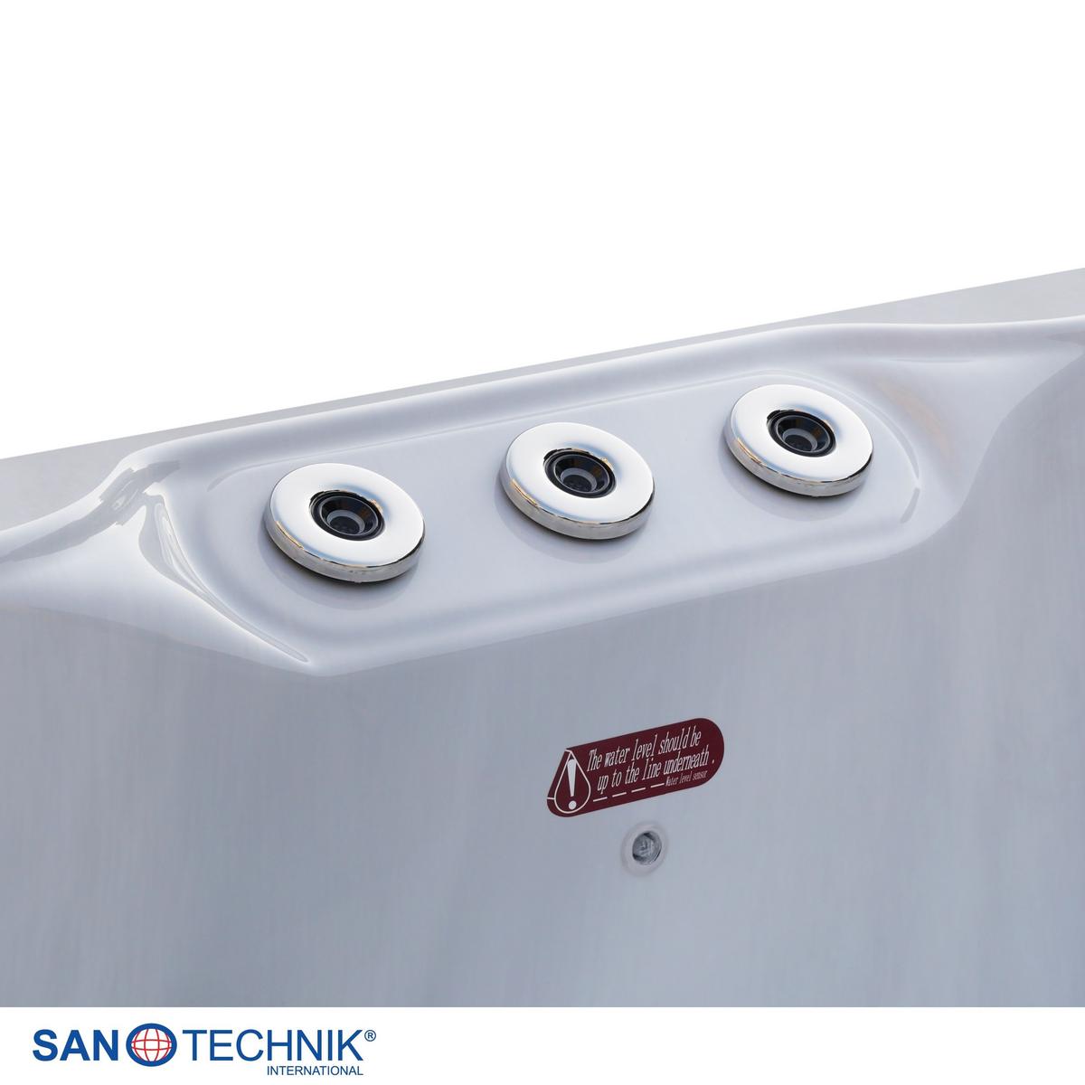 Whirlpool Capri Grauweiß ca. 210x160x90cm - Grauweiß, KONVENTIONELL, Kunststoff (210/160/90cm) - Sanotechnik