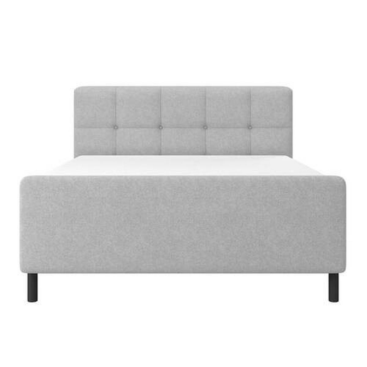 Boxbett Marbella ca. 180x200 Hellgrau mit Topper - Hellgrau/Schwarz, Modern, Holz/Holzwerkstoff (180/200cm) - Bessagi Home
