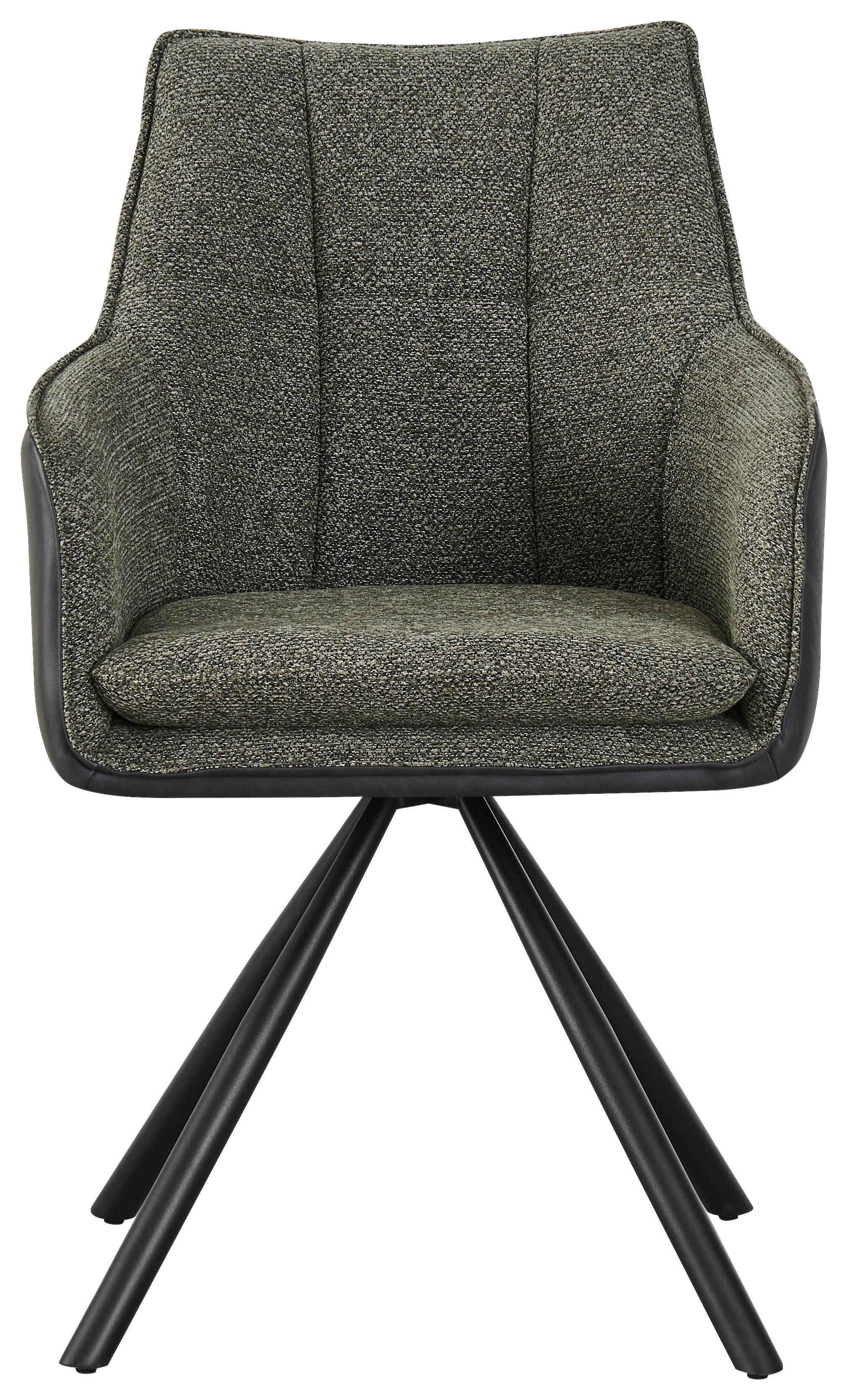 Scaun LEONY - verde/negru, Modern, lemn/metal (56/89/63cm) - Premium Living