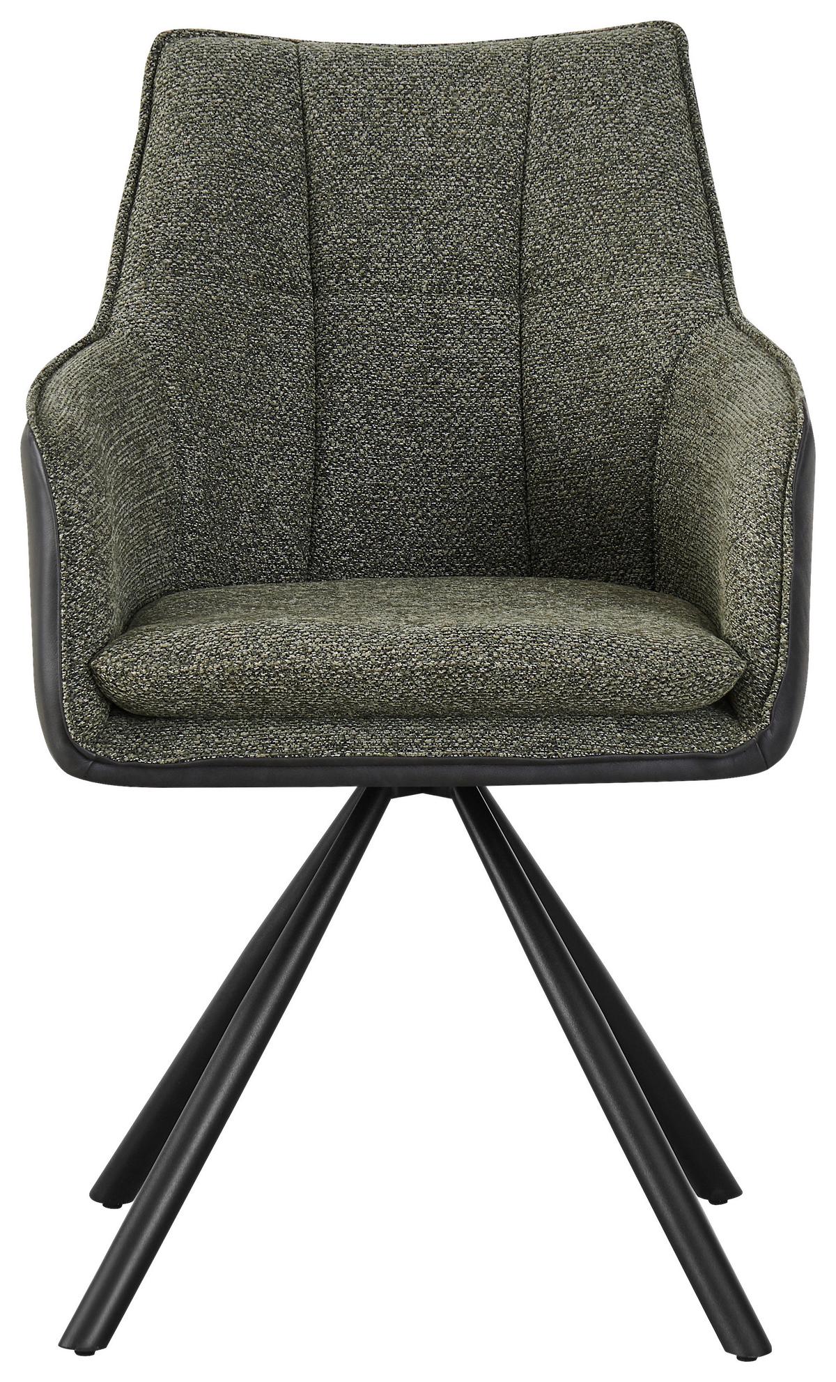 Scaun LEONY - verde/negru, Modern, lemn/metal (56/89/63cm) - Premium Living