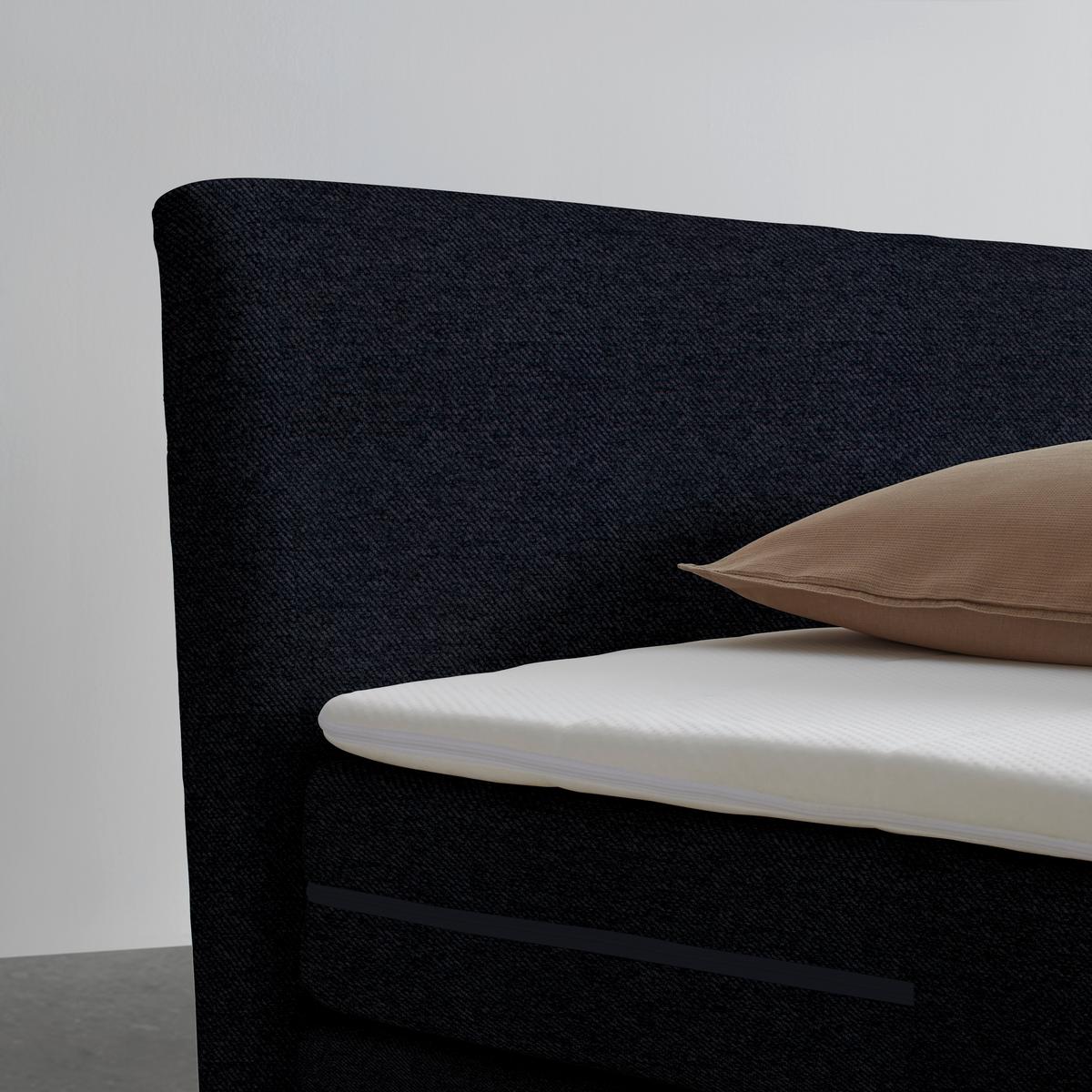 Boxspringbett Bari in Schwarz ca. 140x200cm - Schwarz, KONVENTIONELL, Textil/Metall (140/200cm) - Mömax