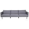 3-SITZER-SOFA ZOOM - Schwarz/Grau, Design, Textil/Metall (260/78/80cm) - Livetastic