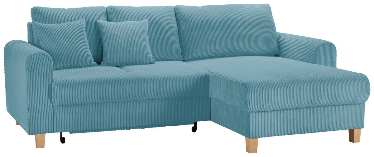 Kutna Garnitura Lille - svijetlo smeđa/boje petroleja, Moderno, tekstil/drvo (232/110/156cm) - Best Price