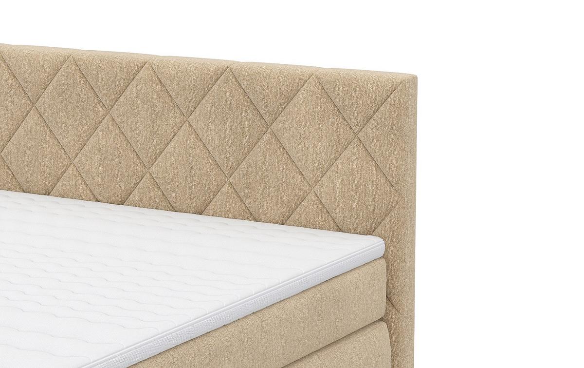 Boxspring Ágy Emily - homok, Modern, faalapú anyag/textil (180/200cm)