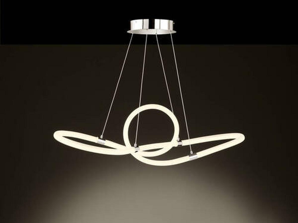 LED-Hängeleuchte Mira Weiß max. 40 Watt - Weiß, Design, Kunststoff/Metall (92,5/30,5/150cm) - Globo