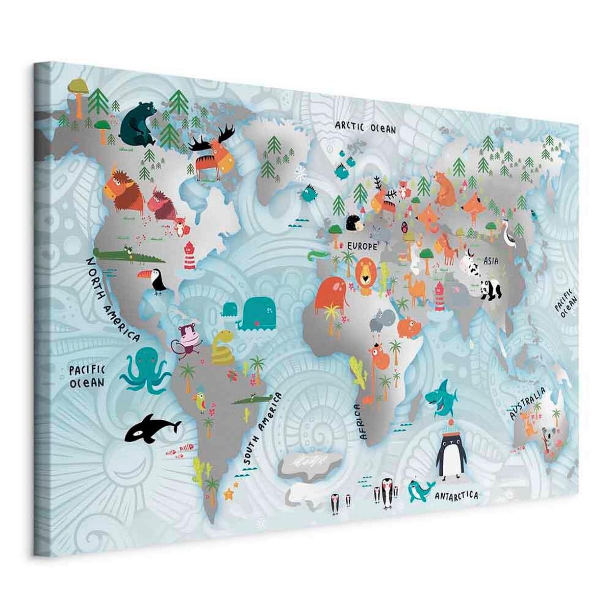 Slika Na Platnu Fairytale Map - večbarvno, Basics, tekstil/les (90/60/1,2cm) - artgeist