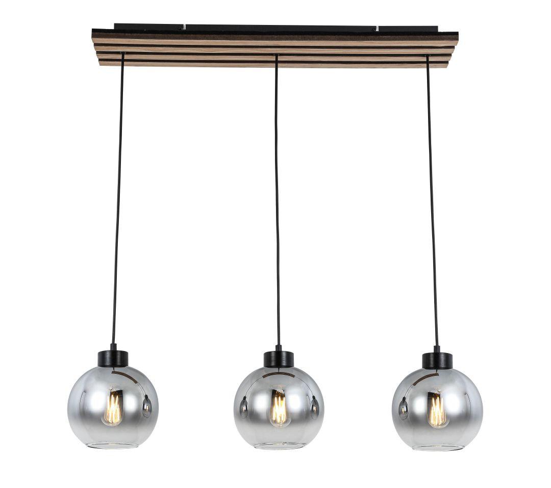 LAMPA WISZĄCA FLORIDA *SBN* - kolor dębowy/czarny, Basics, materiał drewnopochodny/tworzywo sztuczne (76/18/120cm) - Novel