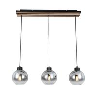 LAMPA WISZĄCA FLORIDA *SBN* - kolor dębowy/czarny, Basics, materiał drewnopochodny/tworzywo sztuczne (76/18/120cm) - Novel