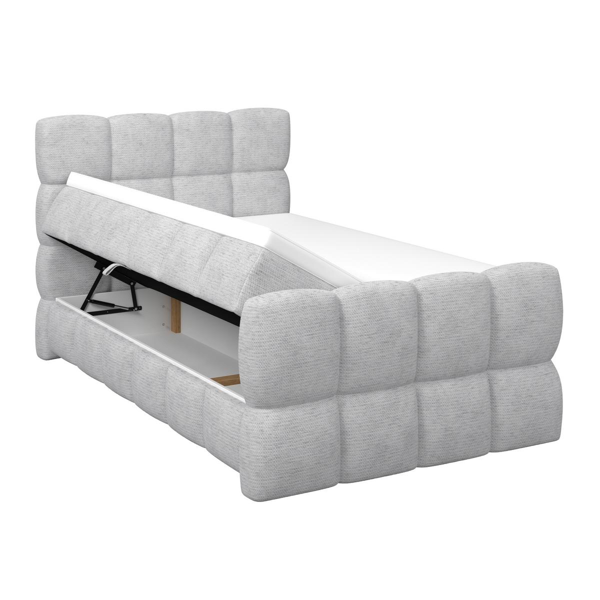Postelja Boxspring Brisbane, Barva Šampanjca, 120x200 - barve šampanjca/črna, Trend, kovina/umetna masa (120/200cm) - Premium Living