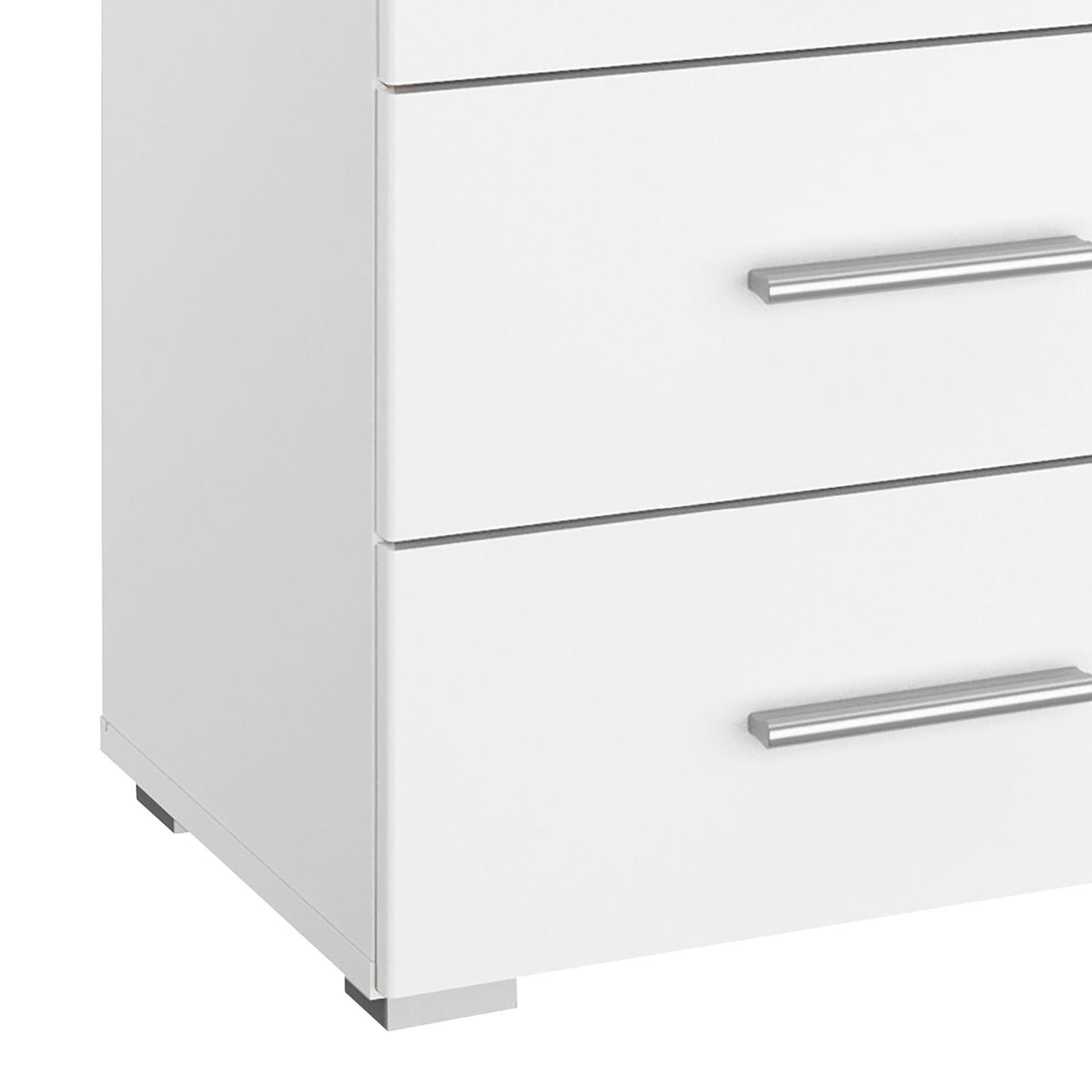 SZAFKA NOCNA SCALA - biały/kolor aluminiowy, Konventionell, materiał drewnopochodny/tworzywo sztuczne (47/52/42cm) - Rauch Möbel