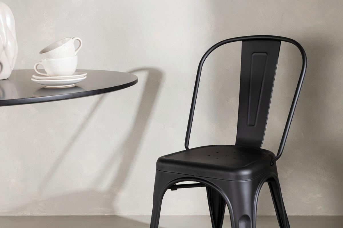STUHL-SET TEMPE - Schwarz, Design, Metall (45/85/53cm) - Livetastic