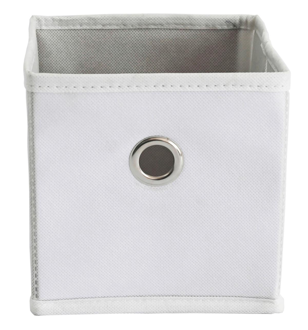 Faltbox Phoebe Weiß ca. 15x15x15cm - Weiss, Konventionell, Karton/Textil (15/15/15cm) - Based