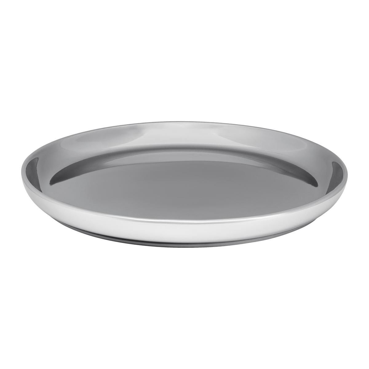 Dessertteller Shiny Silver Silberfarben Ø ca. 21,5cm - Silberfarben, MODERN, Keramik (21,5/2,3cm) - Mömax