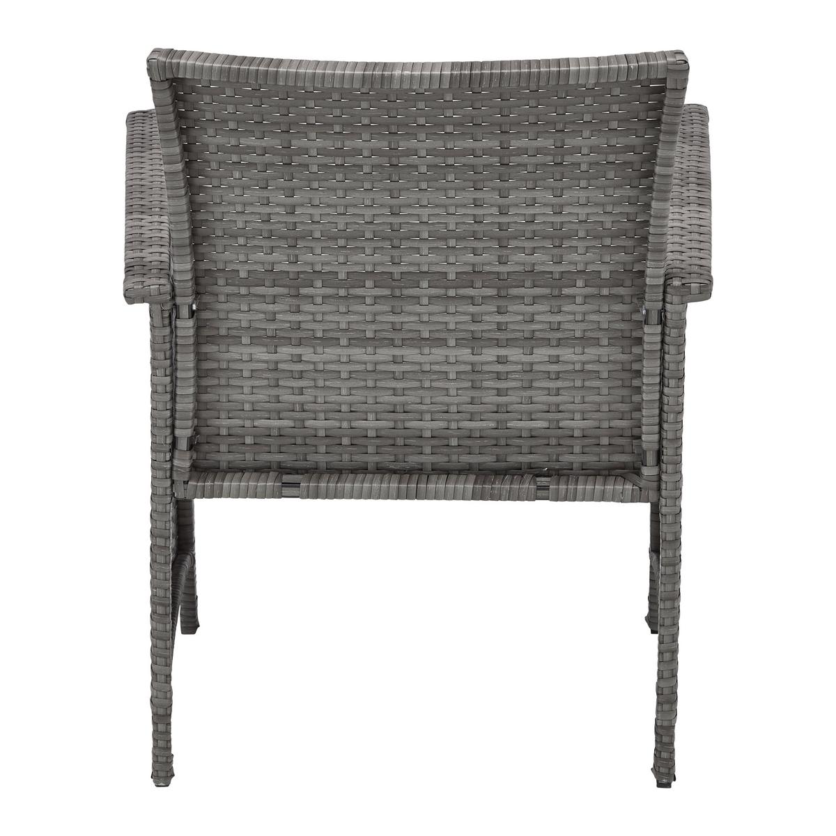 Loungegarnitur-Set Padua Grau aus Kunststoffgeflecht - Hellgrau/Schwarz, Modern, Glas/Kunststoff - Mömax