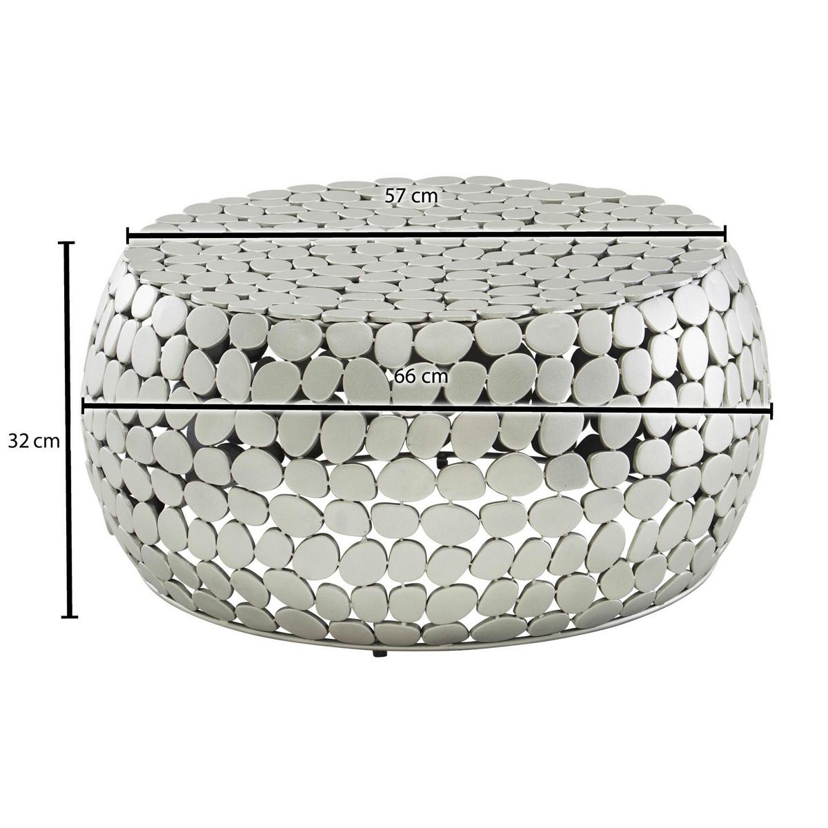 Klubska Miza Wohnling - srebrne barve, Design, kovina (66/66/32cm) - MID.YOU