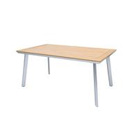 GARTENTISCH TISCH LIVORNO - Silberfarben/Braun, MODERN, Kunststoff/Metall (90/72/160cm) - Gardenson
