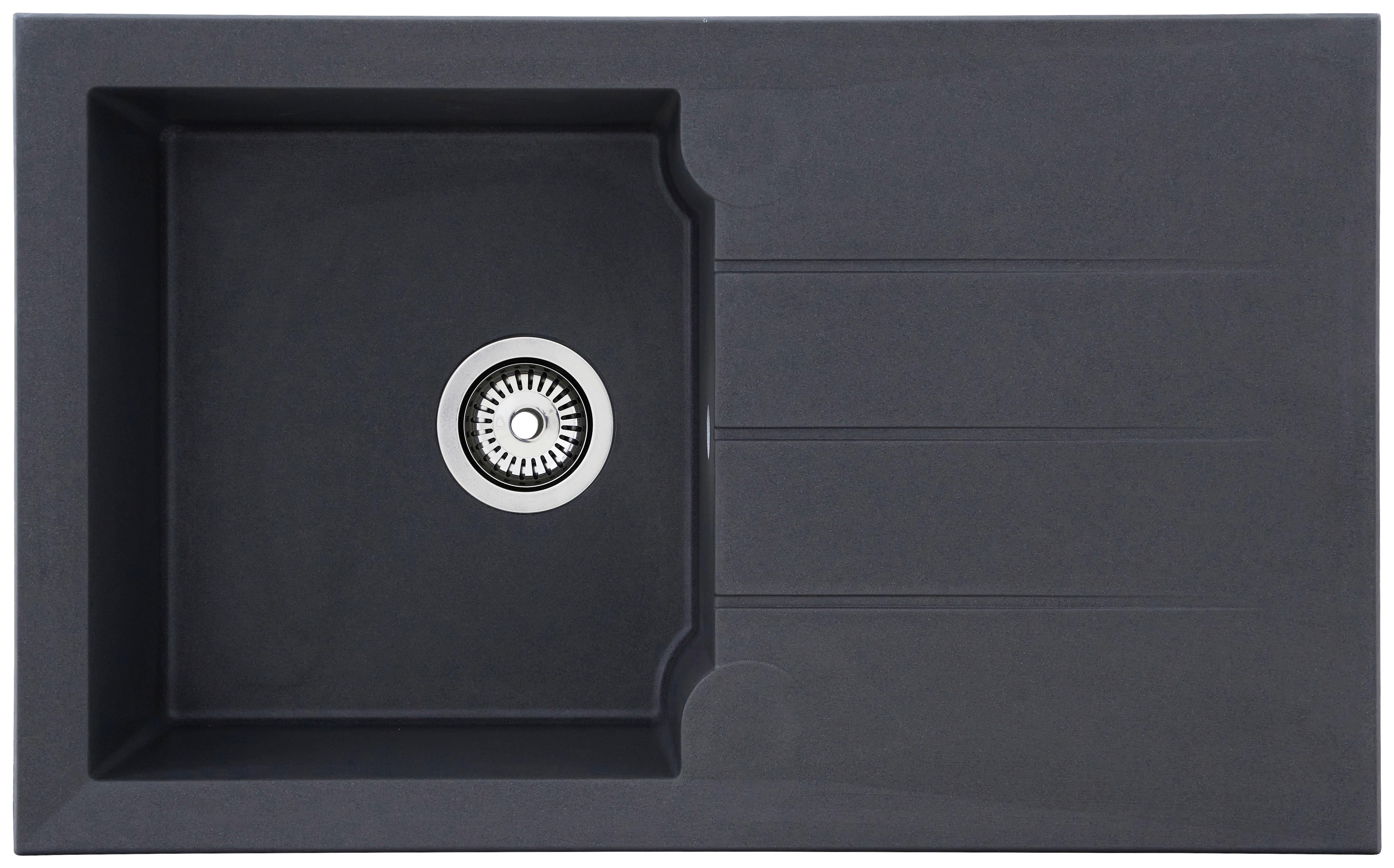 Spüle Alineo ca. 81x21x50 cm Dunkelgrau - Dunkelgrau, Trend, Stein (81/21/50cm) - Respekta