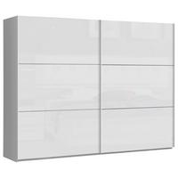 Omara Z Drsnimi Vrati Leader, Bela - bela/visoki sijaj, Design, kovina/leseni material (269,9/209,7/61,2cm) - home24