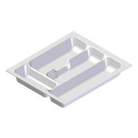 Besteckeinsatz Zubehör in Weiß - Weiß, MODERN, Kunststoff (33,3/5/38,4cm) - FlexWell