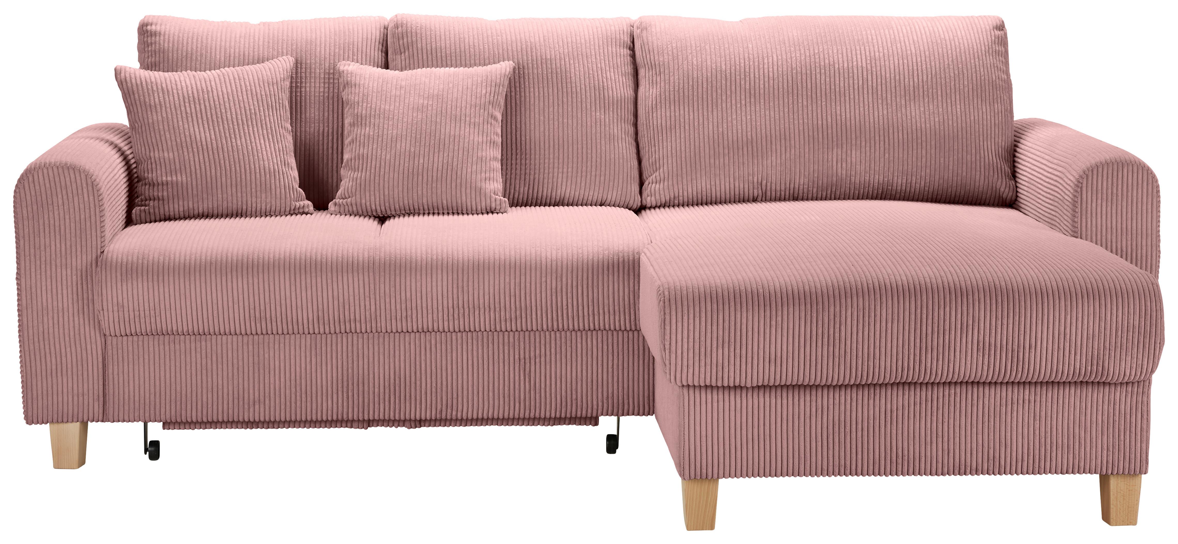Wohnlandschaft Lille Altrosa - Hellbraun/Altrosa, MODERN, Holz/Textil (232/110/156cm) - Mömax