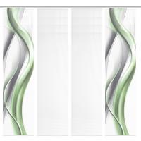 ZASŁONA PANELOWA CARA 4-CZĘŚCIOWY - zielony/biały, Design, tkanina (60/260cm)