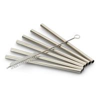 Set Slamic S Krtačko Straw, 6-Delni - barve nerjavečega jekla, Basics, kovina (12cm) - Echtwerk