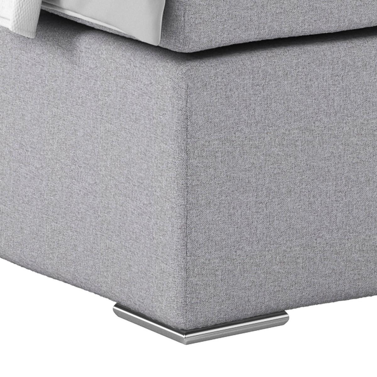Boxspring Krevet Nero - sivo-smeđa/svijetlo siva, Konvencionalno, tekstil/metal (140/200cm) - Best Price