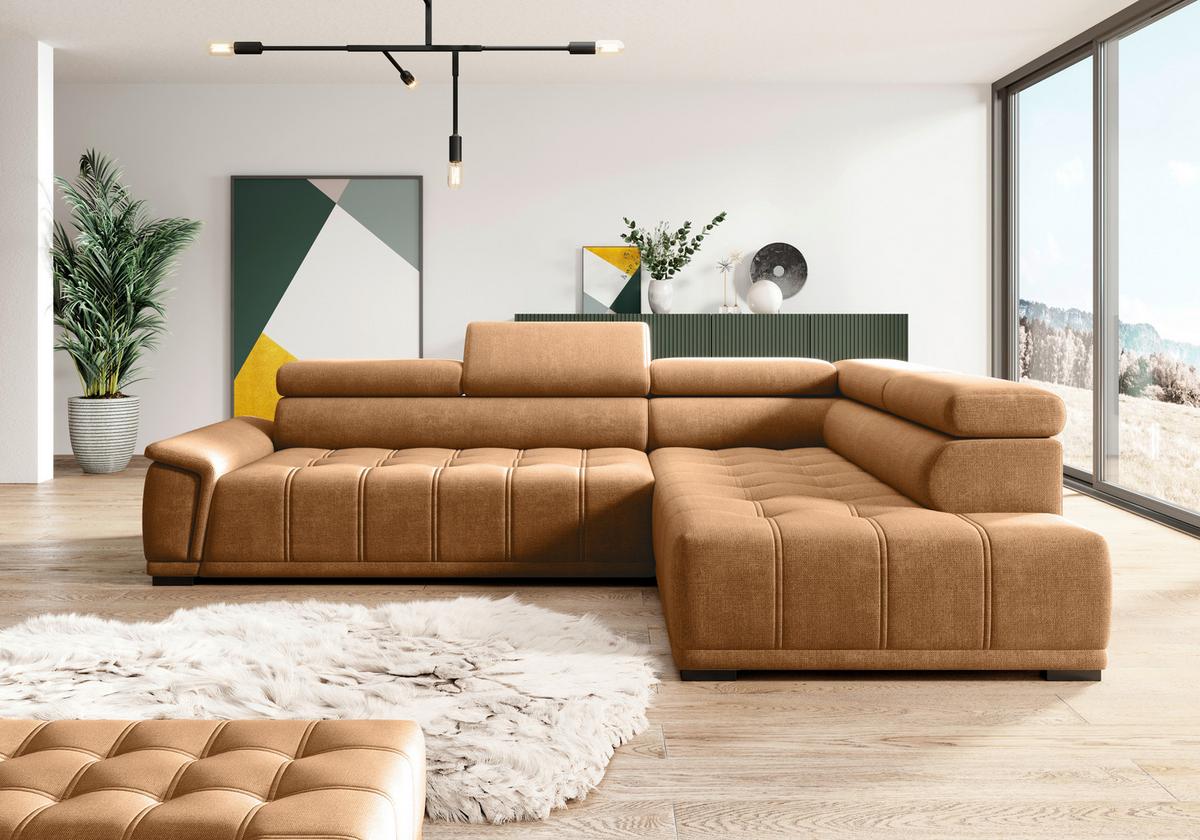 Kutna Garnitura Gremio - boje hrđe/crna, Moderno, tekstil/plastika (283/106cm) - Modern Living