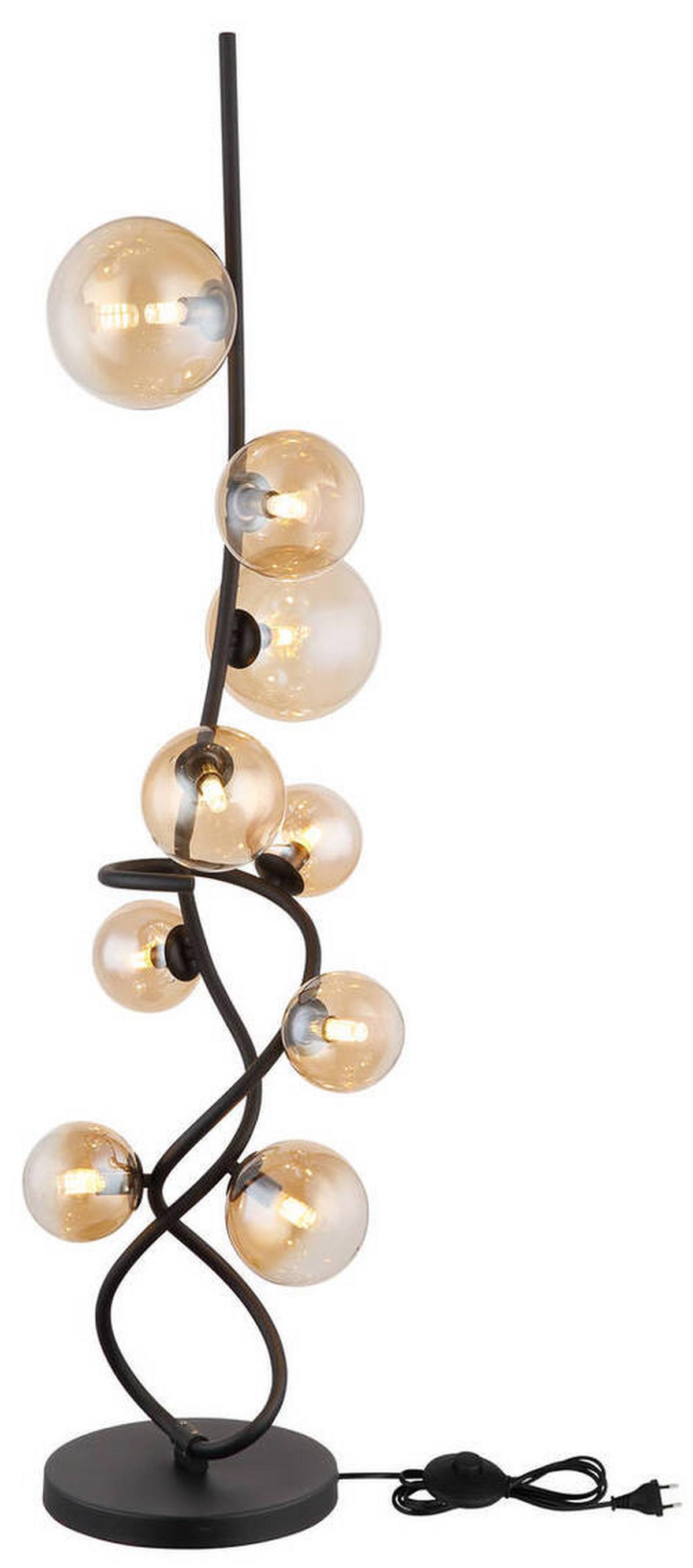 Stoječa Led-svetilka Tuberius, S Sijalko - črna/prozorno, Design, kovina/umetna masa (33/122cm) - Globo