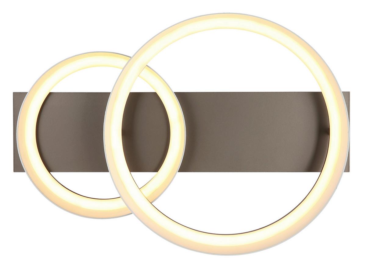 Led Stropna Svjetiljka Syrakus - smeđa/opalna, Design, metal/plastika (50/35/12cm) - Globo