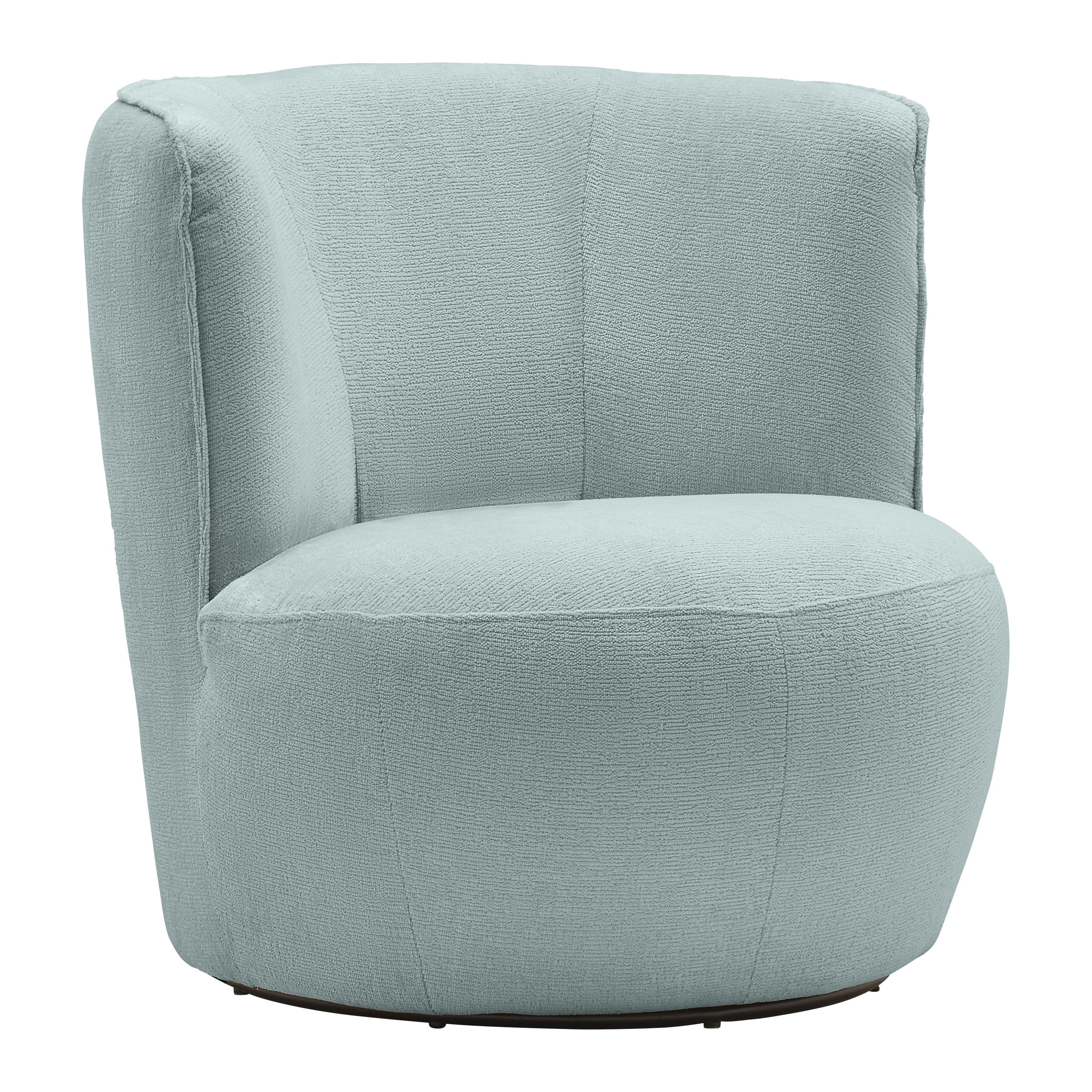 Sessel Jasima Hellblau drehbar - Schwarz/Hellblau, MODERN, Textil/Metall (77/81/85cm) - Premium Living