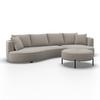 SOFFA NILAS - beige/svart, Modern, metall/trä (322/154cm) - Bessagi Home