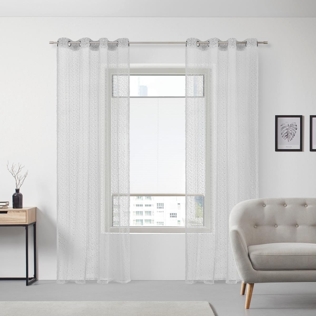 Zavesa Z Obročki Astrid - srebrne barve, Moderno (140/245cm) - Modern Living