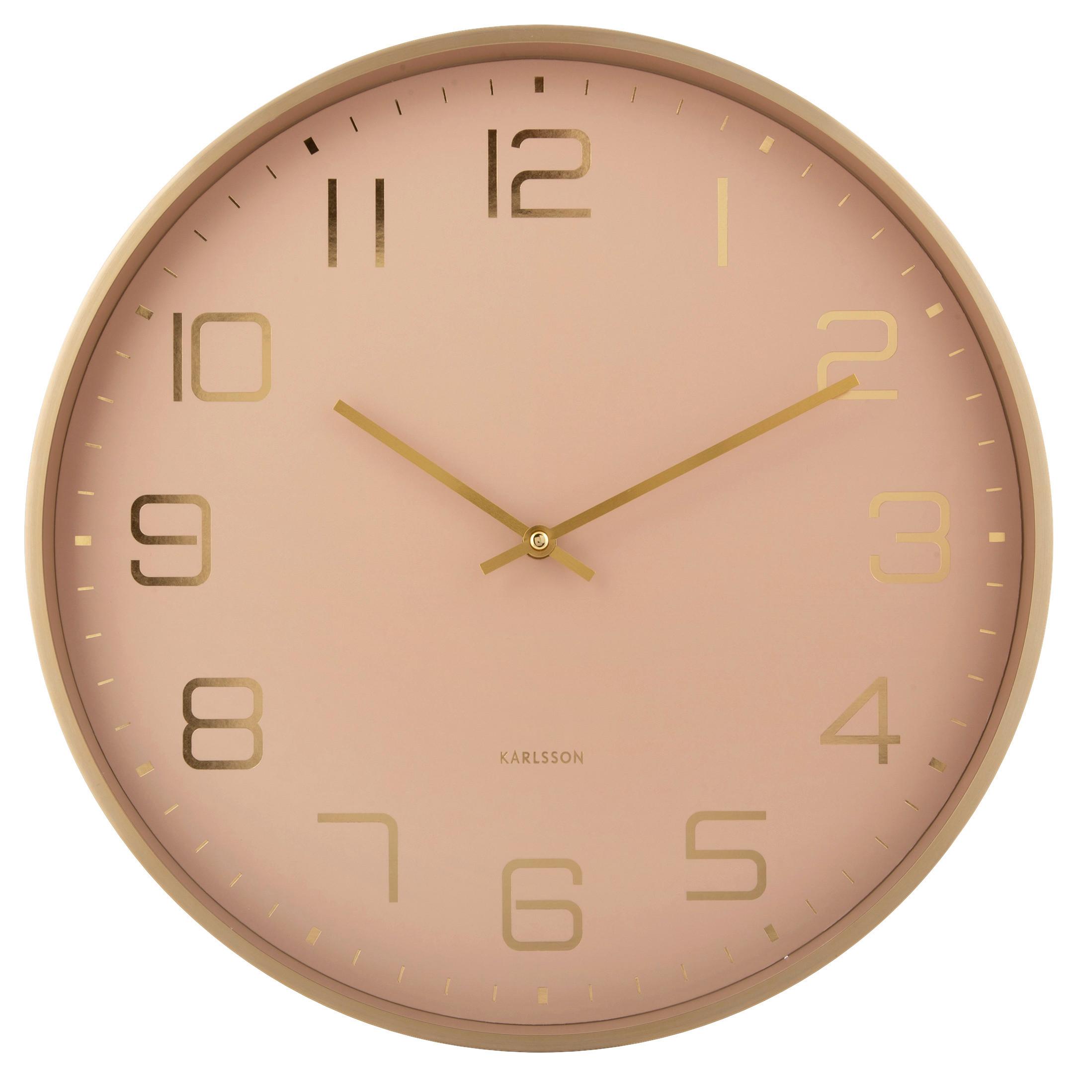 ZEGAR ŚCIENNY KA5973LB - kolor złoty/jasnobrązowy, Basics, metal (40/40/4,2cm) - Karlsson