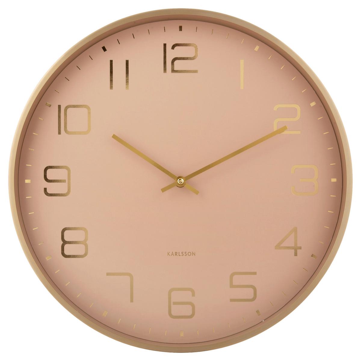 ZEGAR ŚCIENNY KA5973LB - kolor złoty/jasnobrązowy, Basics, metal (40/40/4,2cm) - Karlsson