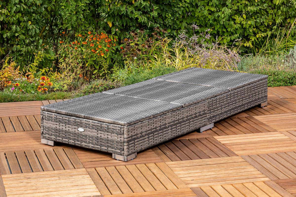 Vrtni Ležalnik Multiliege, Siva - siva, Moderno, kovina/umetna masa (195/26/73cm) - Gardenson