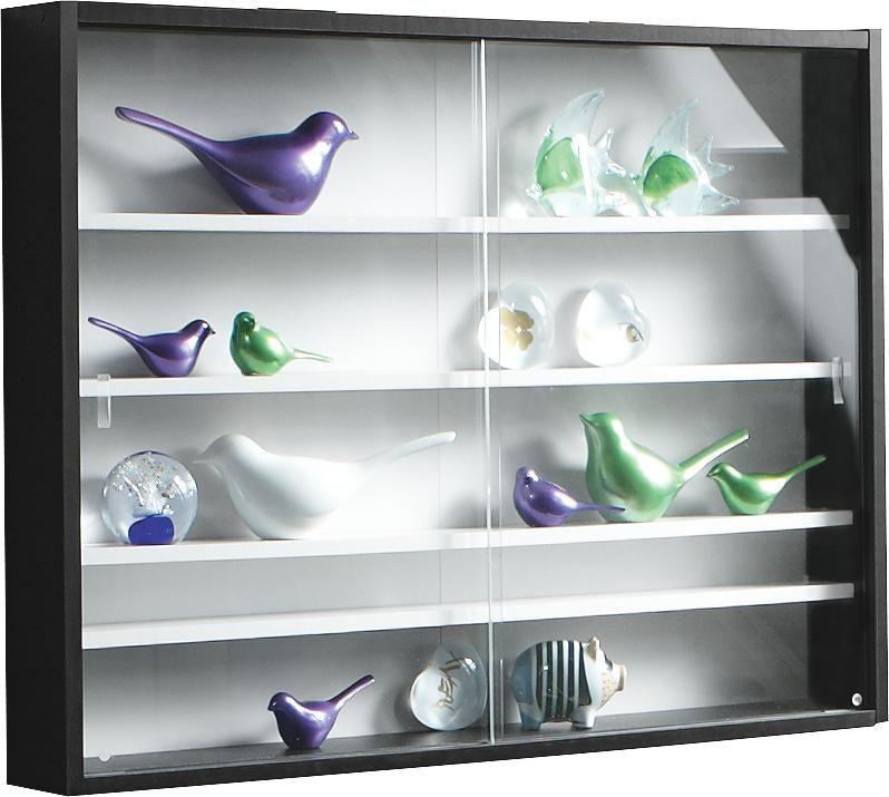 Hängevitrine Collecty ca. 80x60 cm Schwarz/Weiß - Schwarz/Weiß, Design, Glas/Holzwerkstoff (80/60/10cm) - MID.YOU