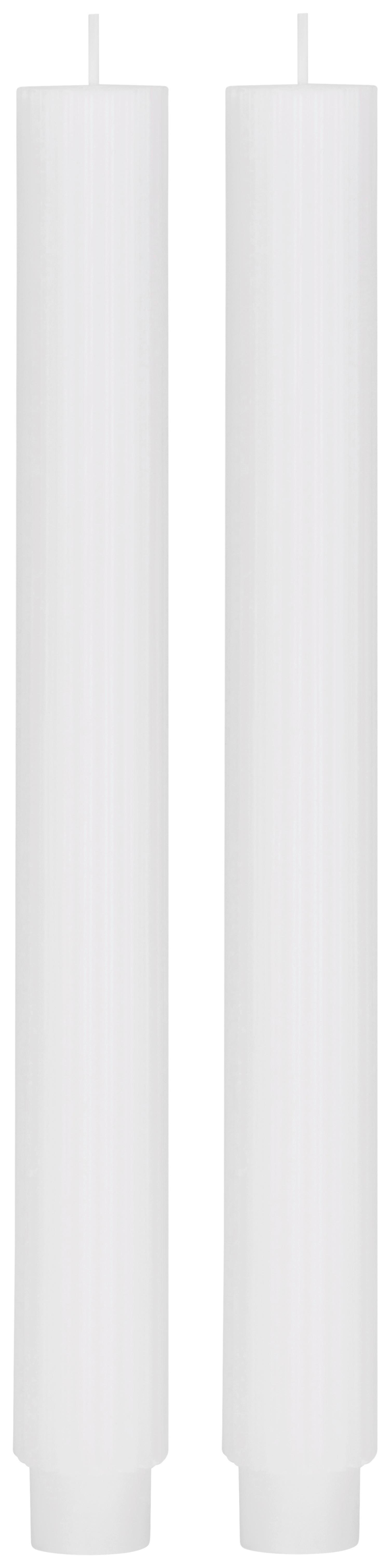 Stabkerze Diana Weiß, 2er Set - Weiß, KONVENTIONELL (2,8/26,5cm) - Mömax