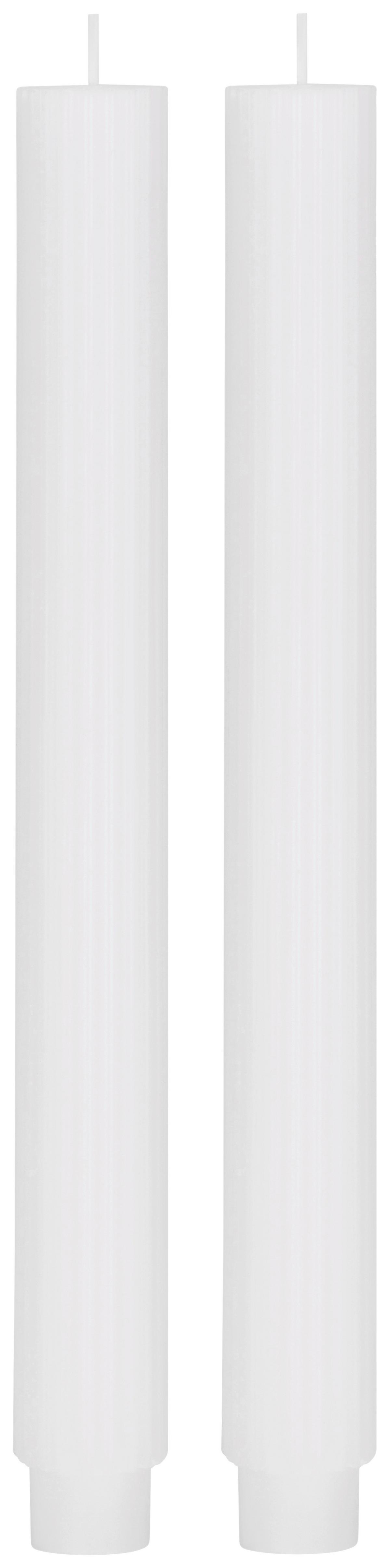 Stabkerze Diana Weiß, 2er Set - Weiß, KONVENTIONELL (2,8/26,5cm) - Mömax