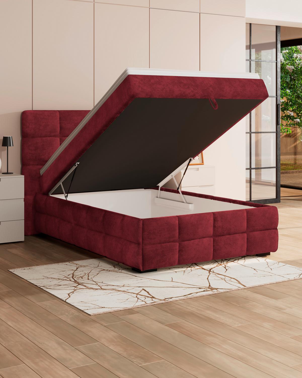 PAT BOX VEGA - alb/verde, Trend, lemn/textil (120/200cm) - Modern Living