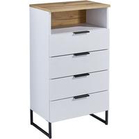 SZAFKA ŚREDNIA DENVER - kolor dębowy/czarny, Konventionell, materiał drewnopochodny/metal (50/91/32cm) - home24