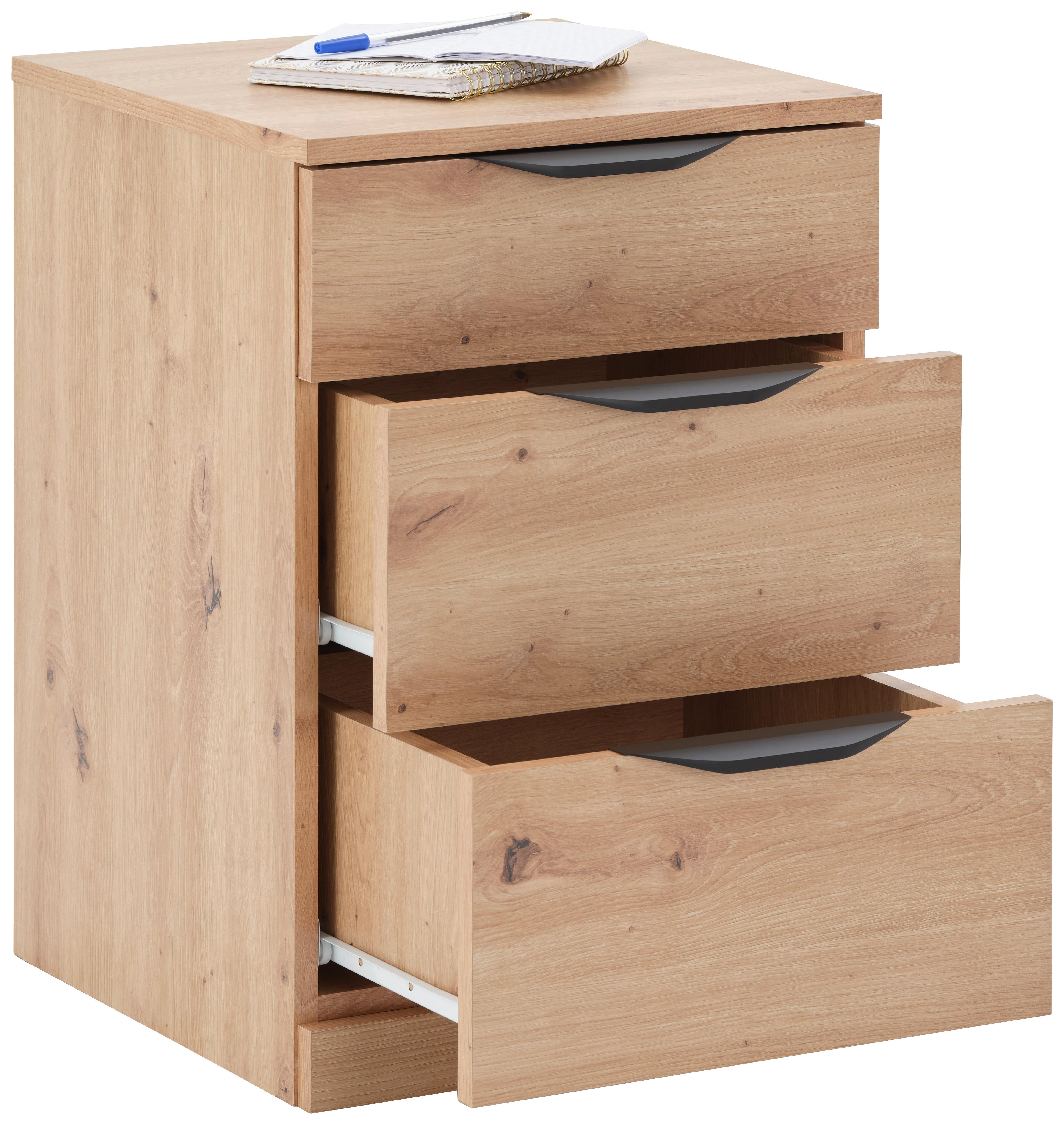 Ladičar Rimini - hrast Artisan/crna, Trend, drvni materijal/metal (40/60,1/40cm) - Modern Living