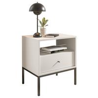 SZAFKA NOCNA INES - czarny/biały, Modern, materiał drewnopochodny/metal (54/56/39cm) - MID.YOU