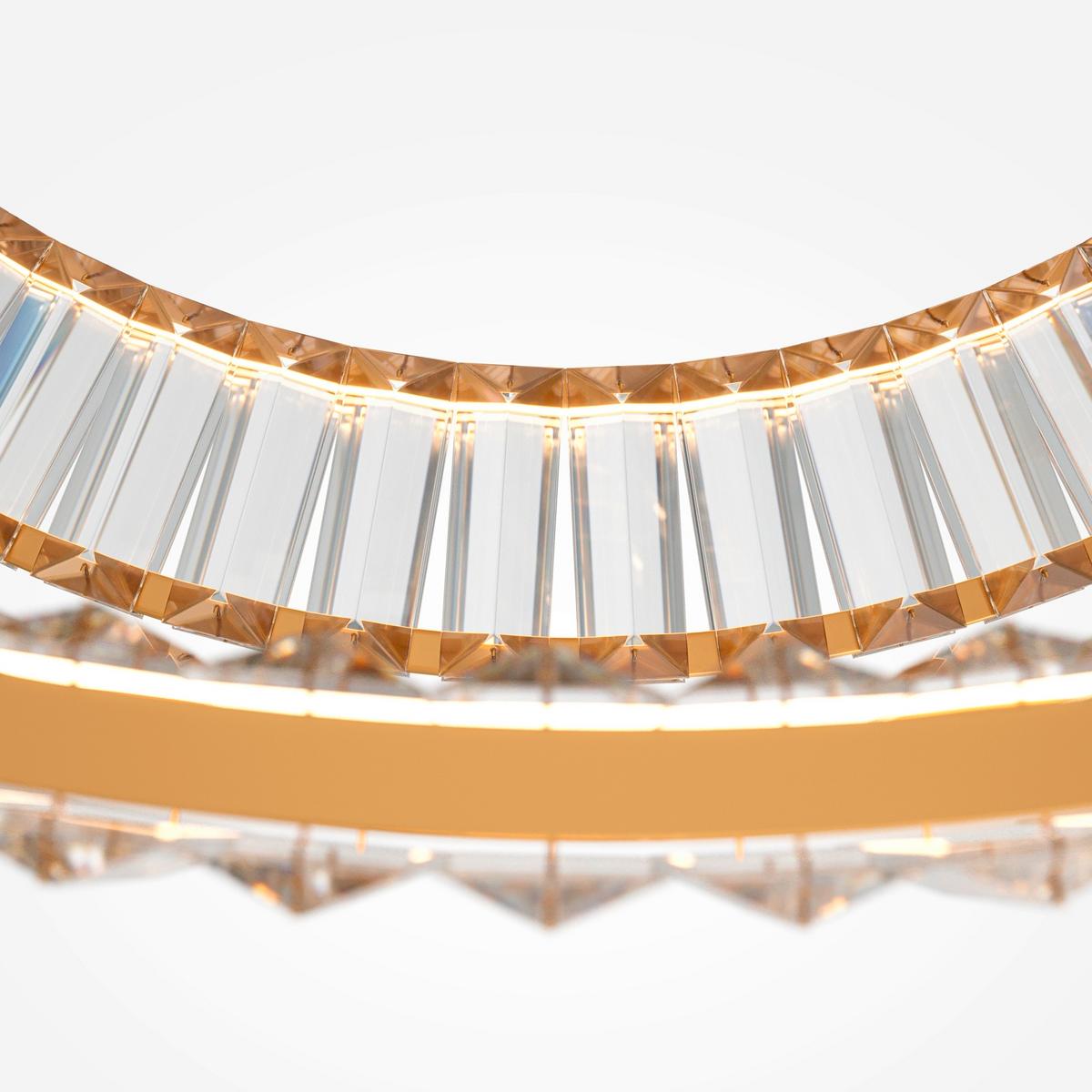 Pendelleuchte Krone Goldfarben max. 90 Watt - Transparent/Goldfarben, Trend, Glas/Metall (100/50cm) - MAYTONI