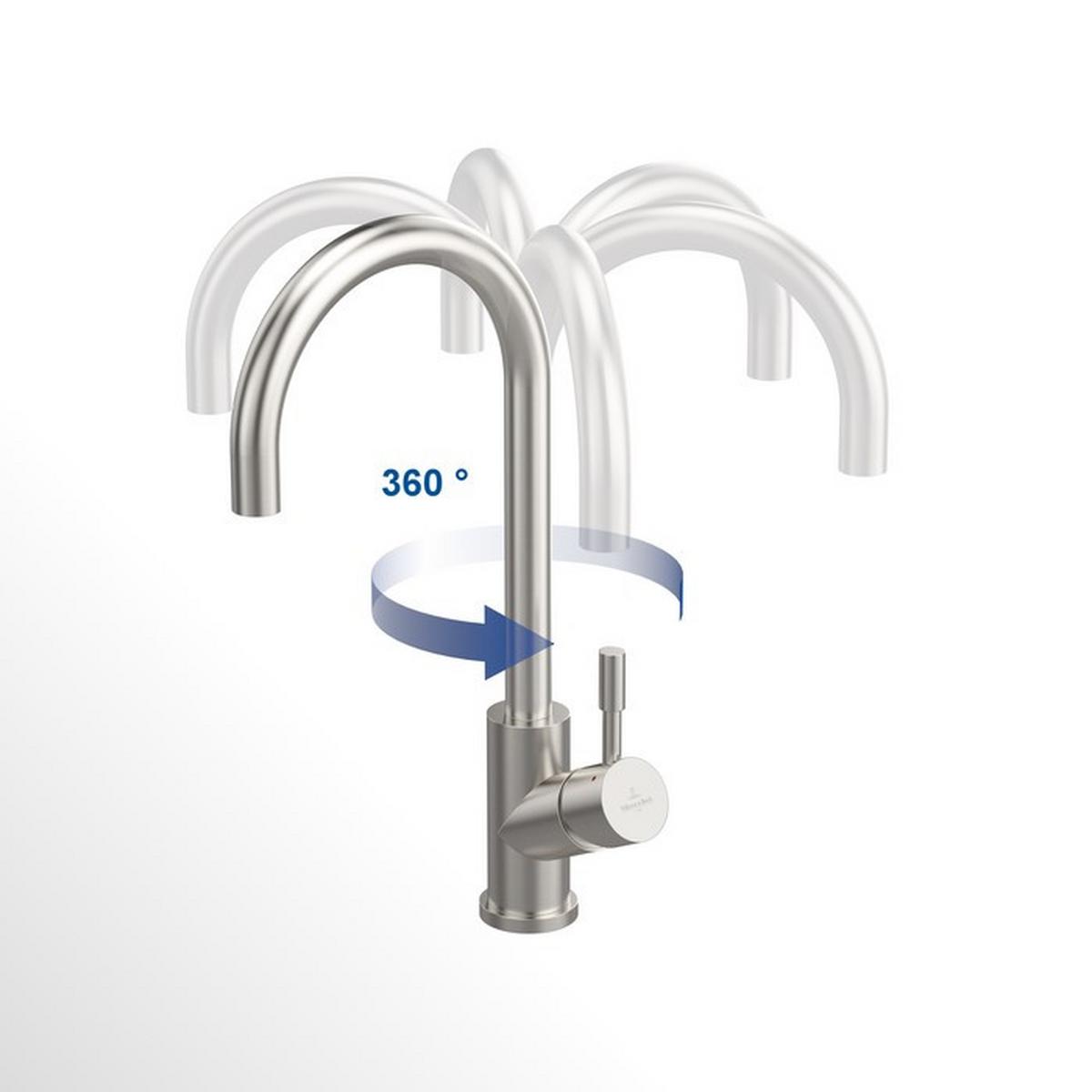 ARMATURA KUCHENNA 925400LC  -TOP- VILLEROY&BOCH - kolor stalowy, Basics, metal (4,5/38,9/21,5cm) - Villeroy & Boch