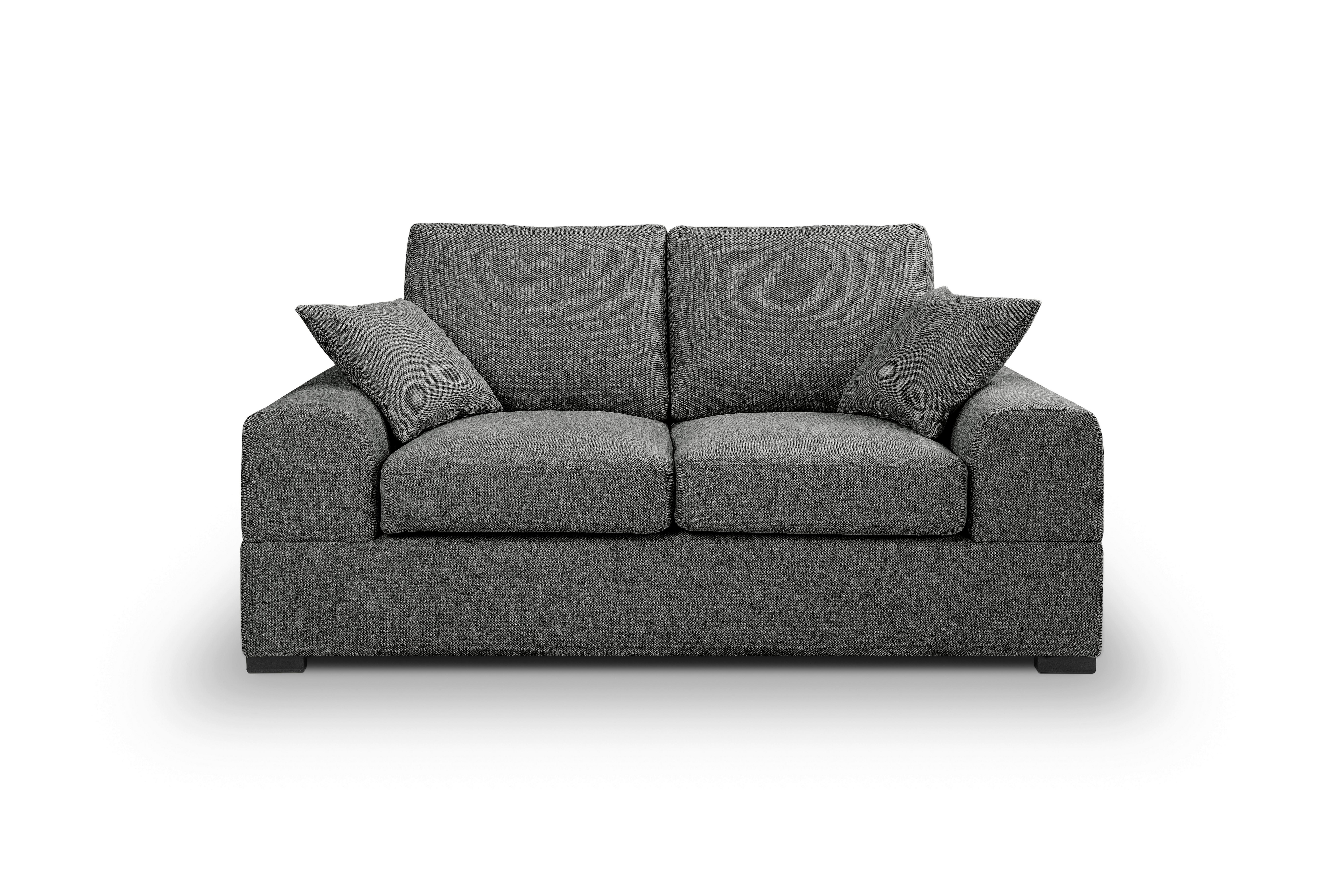 2-Sitzer-Sofa Veda Grau - Schwarz/Grau, Basics, Holz/Textil (182/93cm) - MID.YOU