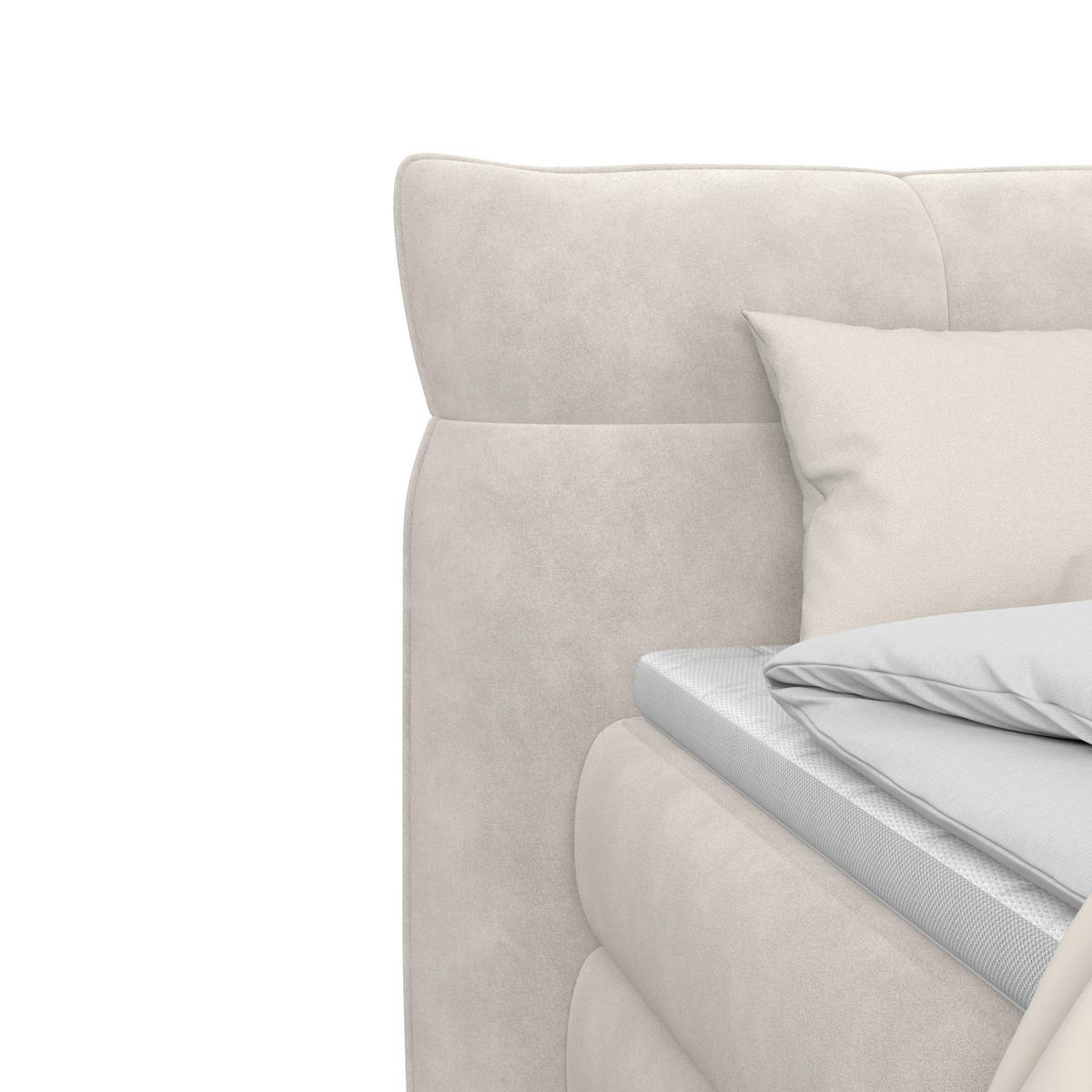 Boxspring Krevet Carmelo - bež/crna, Trend, tekstil/plastika (160/200cm) - Premium Living