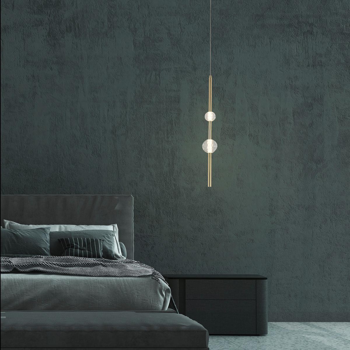 Led-hängeleuchte Lp-719/2pf Gd Vaku - Goldfarben, Konventionell, Metall (8/8/120cm)